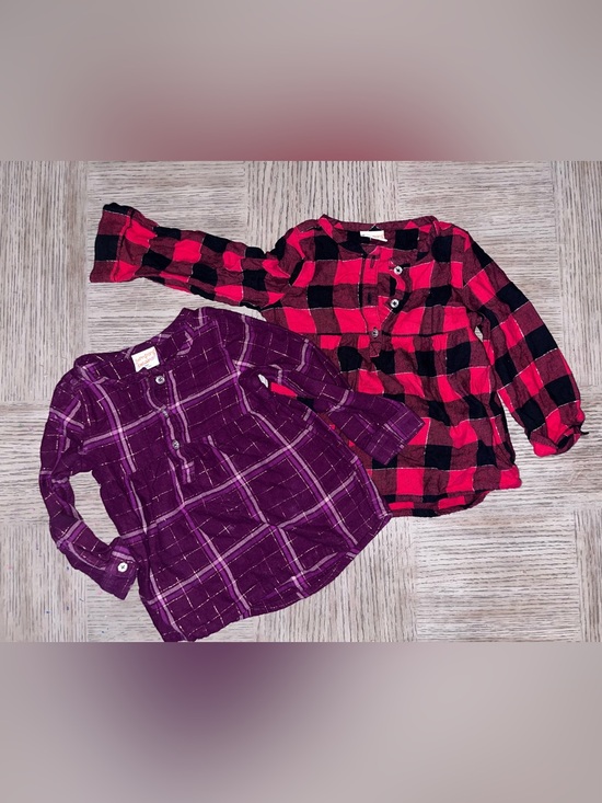 jumping beans Other - Toddler Girl Flannel Plaid Shirt Lot jumping beans & carter's 18-24M (2 Pieces)